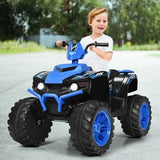 Electric Kids ATV with LED Lights and Treaded Tires - Navy Blue