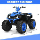 Electric Kids ATV with LED Lights and Treaded Tires - Navy Blue