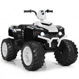 Electric Kids ATV with LED Lights and Treaded Tires - White