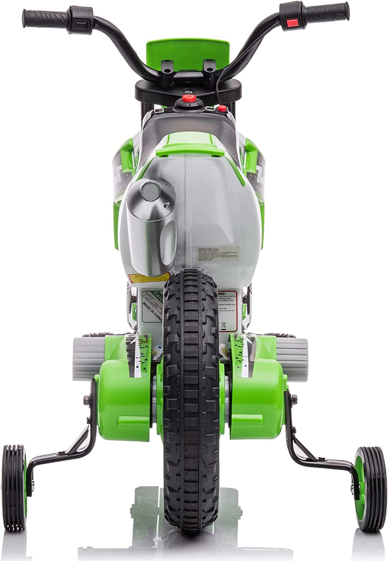 Electric Kids Dirt Bike with Training Wheels - 12V7AH Battery Powered, 2 Speeds