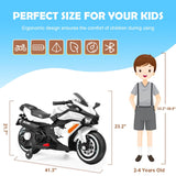 Electric Kids Motorbike with Rechargeable Battery - White