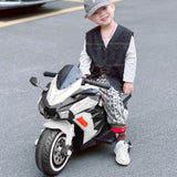 Electric Kids Motorbike with Rechargeable Battery - White