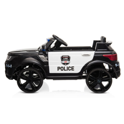 Electric Kids Police Car with Remote Control and LED Lights - 12V Ride-On Toy