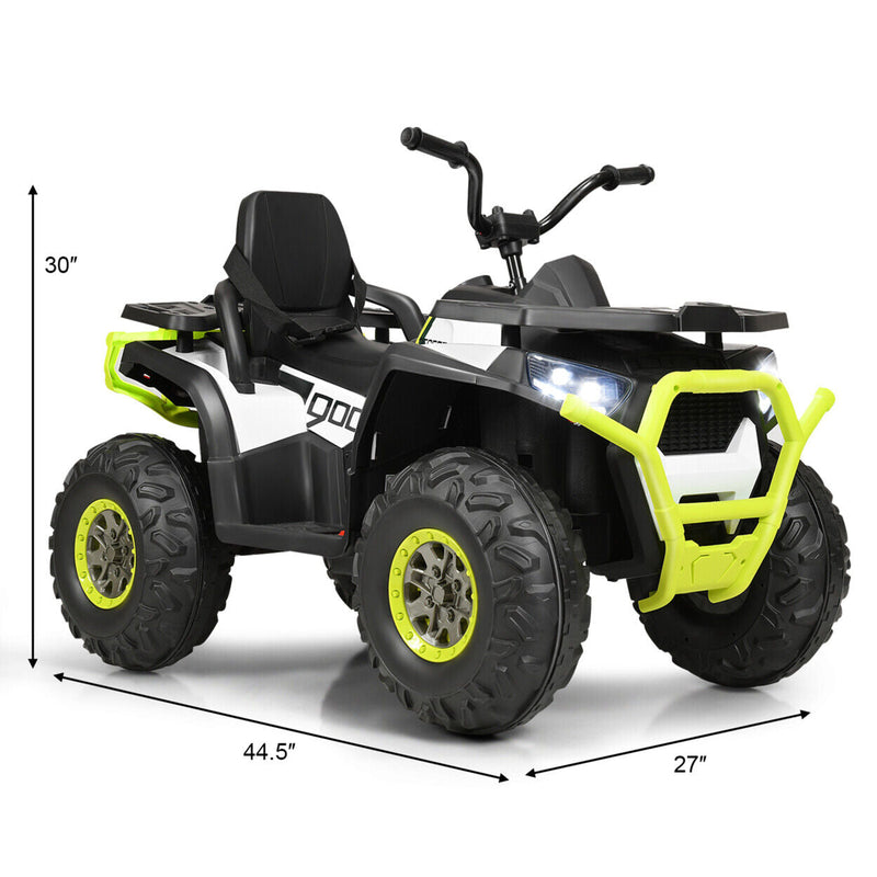 Electric Kids Ride On ATV 4-Wheeler Quad with LED Lights in Black/Red/White
