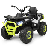 Electric Kids Ride On ATV 4-Wheeler Quad with LED Lights in White - 12V