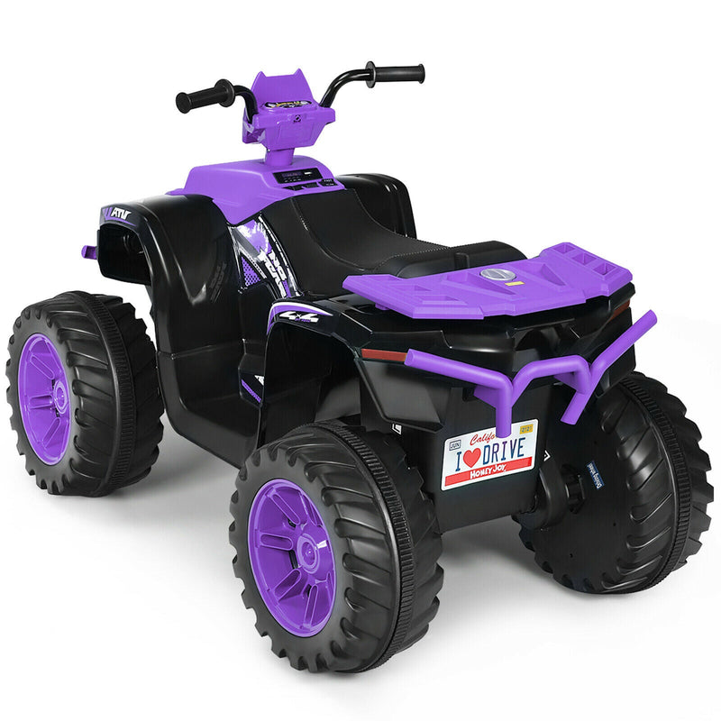 Electric Kids Ride On ATV 4-Wheeler Quad with Music and LED Light - Purple