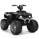 Electric Kids Ride On ATV 4-Wheeler Quad with Music and LED Lights - Black