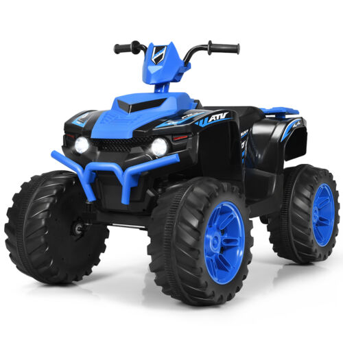 Electric Kids Ride On ATV 4-Wheeler Quad with Music and LED Lights - Navy