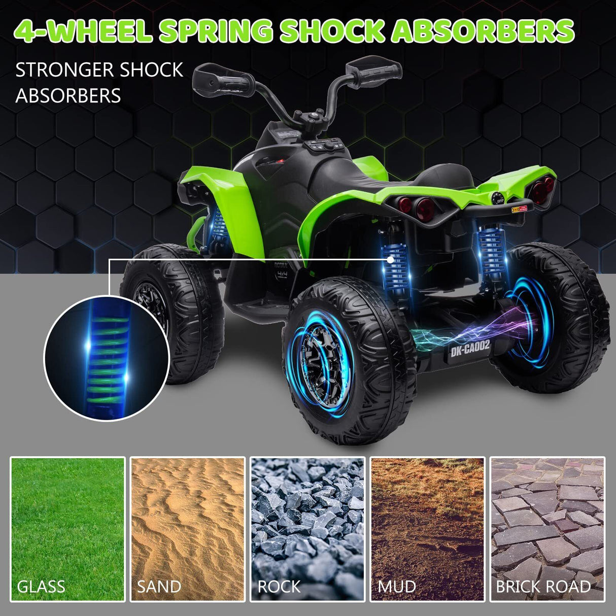 Electric Kids Ride On ATV 4-Wheeler with Music and LED Lights - All-Terrain Fun!