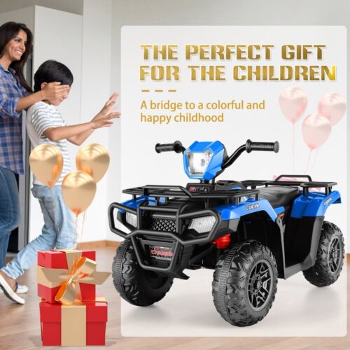 Electric Kids Ride On ATV with Music, LED Lights, and AUX/USB Port - 12V 4-Wheeler Quad