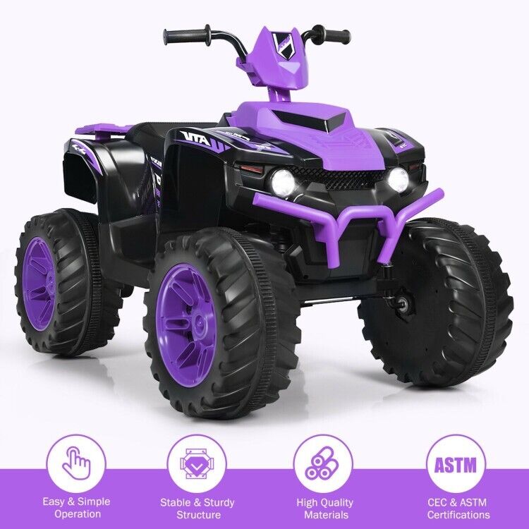 Electric Kids Ride On ATV with Music, LED Lights, and Treaded Tires - Perfect for Toddlers!