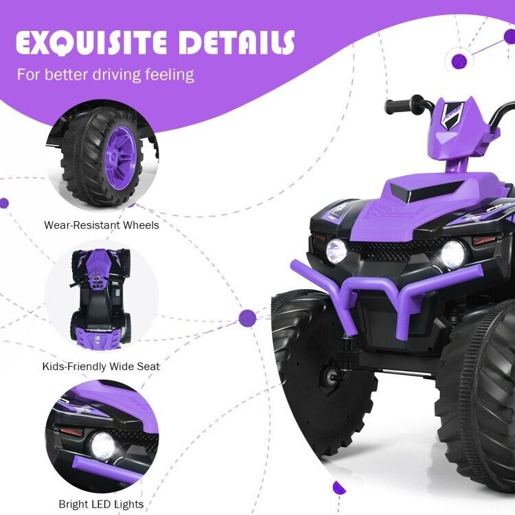 Electric Kids Ride On ATV with Music, LED Lights, and Treaded Tires - Perfect for Toddlers!
