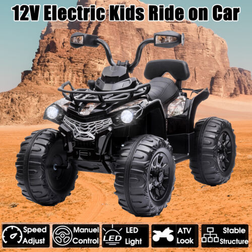 Electric Kids Ride-On Beach Car ATV Truck Toy with 2 Speeds, MP3 Player, and LED Lights