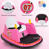 Electric Kids Ride-On Bumper Car with Flashing Lights - Perfect Toddler Gift!