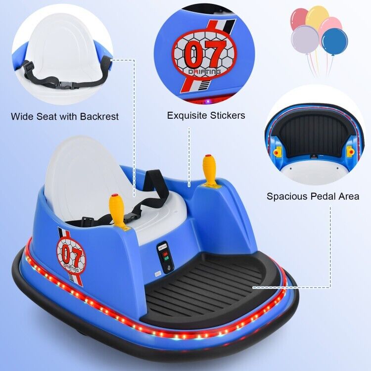 Electric Kids Ride-On Bumper Car with Flashing Lights - Perfect Toddler Toy Gift