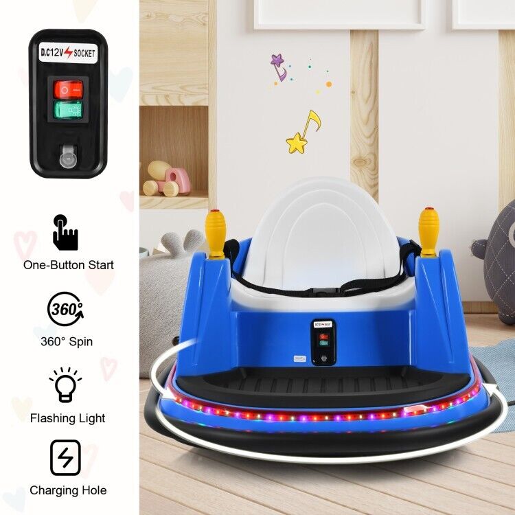 Electric Kids Ride-On Bumper Car with Flashing Lights - Perfect Toddler Toy Gift