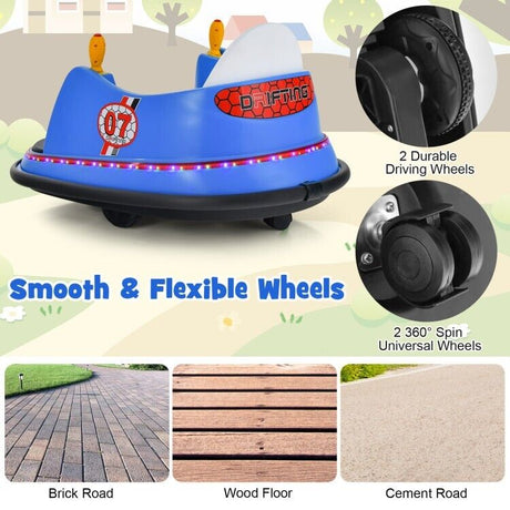 Electric Kids Ride-On Bumper Car with Flashing Lights - Perfect Toddler Toy Gift