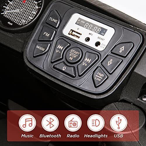 Electric Kids Ride-On Car Truck Toy with 3 Speeds, MP3 Player, LED Lights, and Remote Control - Perfect Xmas Gift!