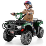 Electric Vehicle with Dual Speed Options, Treaded Tires, and LED Lights - Powered by 12V Battery