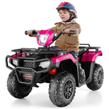 Electric Vehicle with Dual Speed Options, Treaded Tires, and LED Lights - Powered by 12V Battery