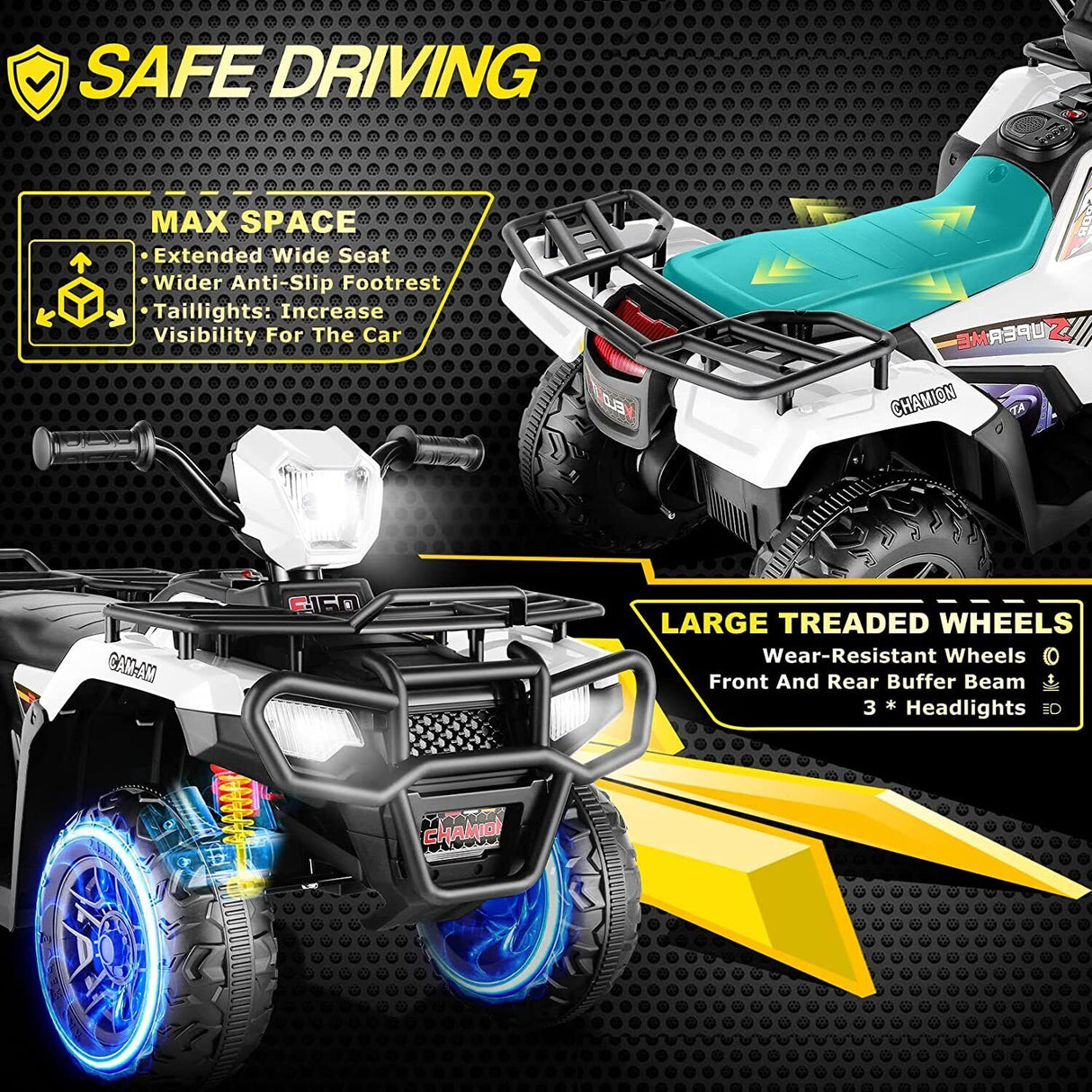 Electric Ride-On Vehicle with Dual Speed Options and LED Lights