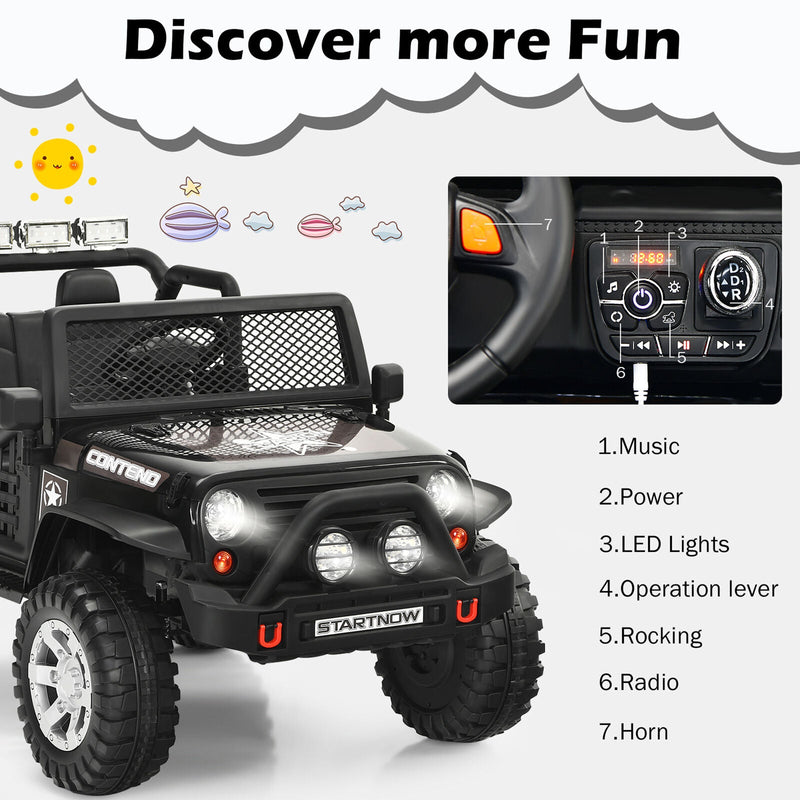 Electric Kids Ride On Car Truck with MP3 and Remote Control - Black