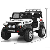 Electric Kids Ride On Car Truck with MP3 Player and Remote Control - White