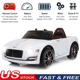Electric Kids Ride-On Car with Remote Control, LED Lights, MP3 Player, and Bentley-Inspired Design - 12V