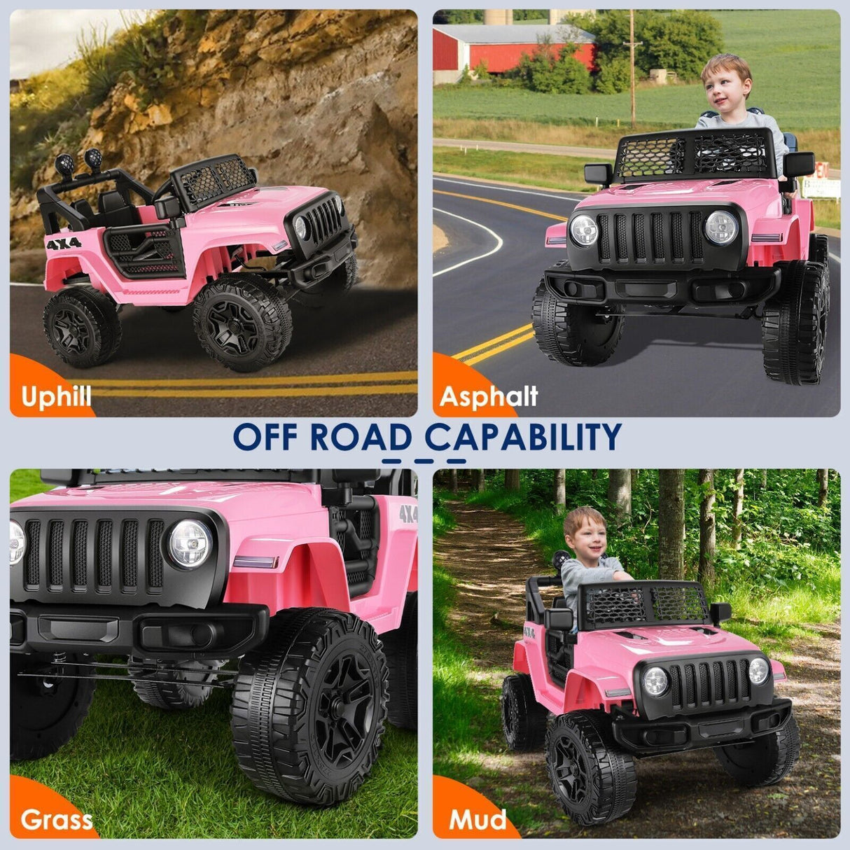 12V Kids Electric Jeep with Remote Control, 3 Speeds, and LED Lights - Perfect Gift for Young Adventurers