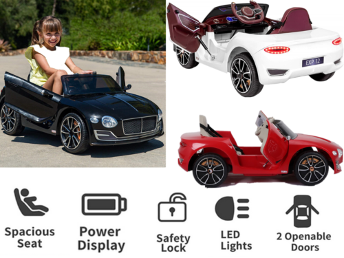 Electric Kids Ride-On Car with Scissor Doors and Safety Belts - Perfect Gift for Children (12V)