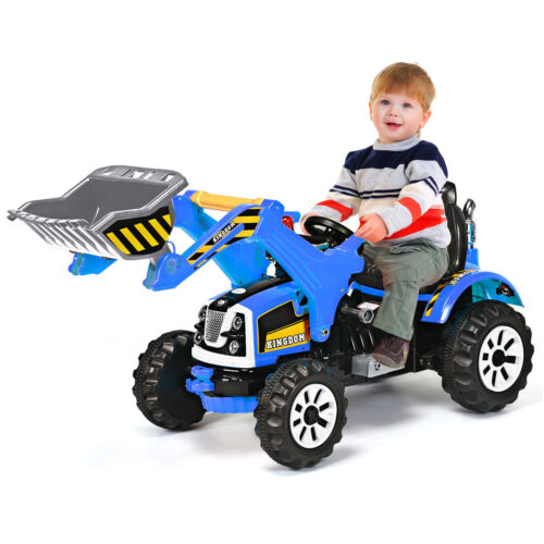 Electric Kids Ride-On Excavator Truck in Blue - Perfect for Toddlers!