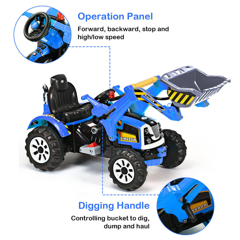 Electric Kids Ride-On Excavator Truck in Blue - Perfect for Toddlers!