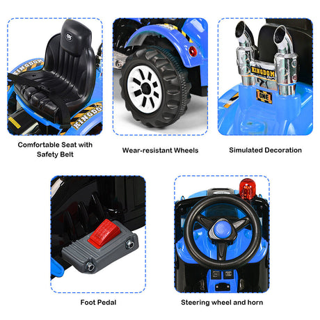 Electric Kids Ride-On Excavator Truck in Blue - Perfect for Toddlers!