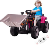 Electric Kids Ride-On Excavator with Remote Control - Rose Red