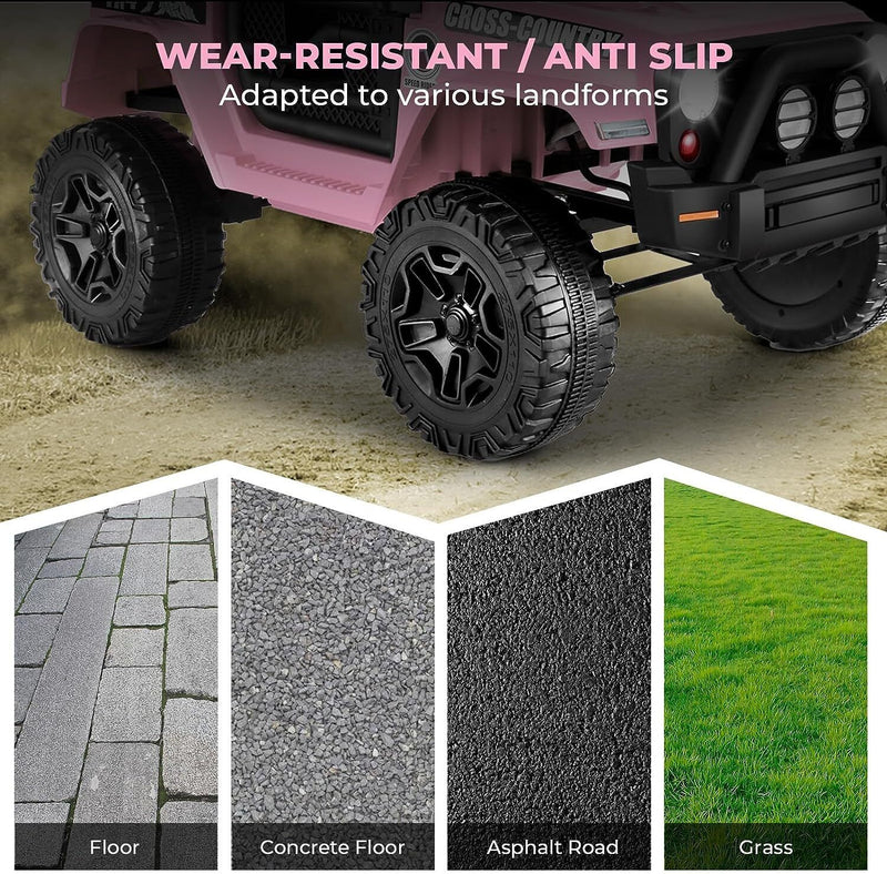 Electric Ride-On JEEP Toy Truck for Kids with Remote Control and 2 Seats - 12V, 4 Wheels