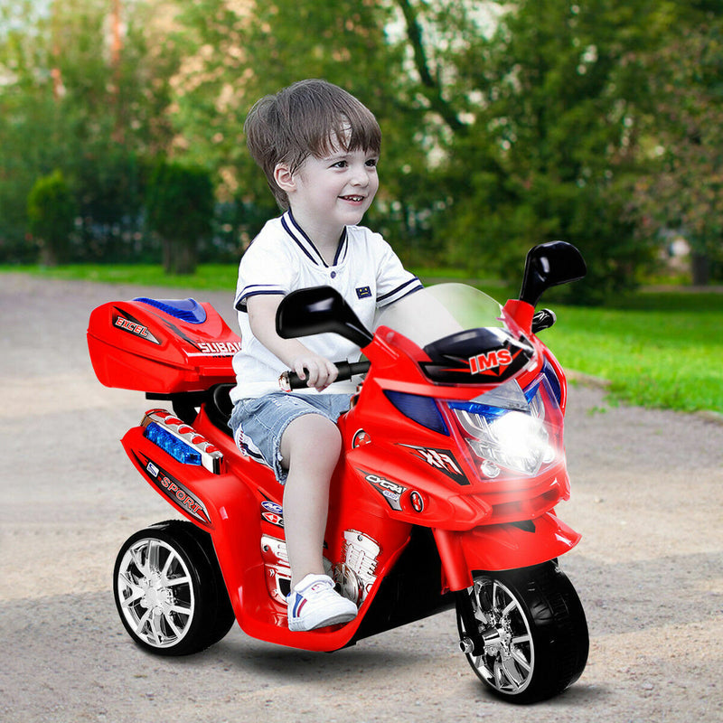 Electric Kids Ride-On Motorcycle with 3 Wheels and 6V Battery Power
