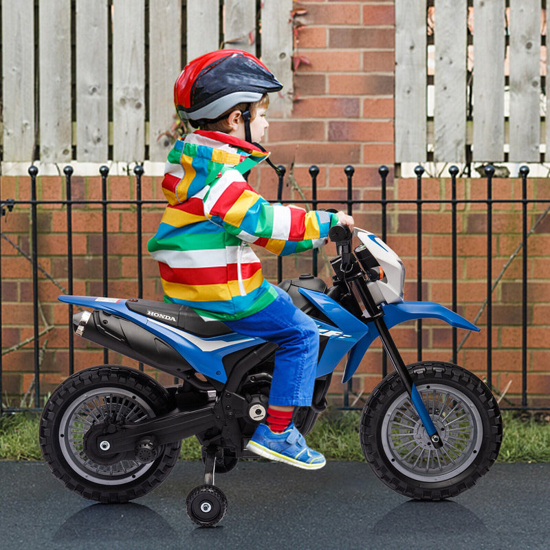 Electric Kids Ride-on Motorcycle with Training Wheel, Headlight, and Sound Effects