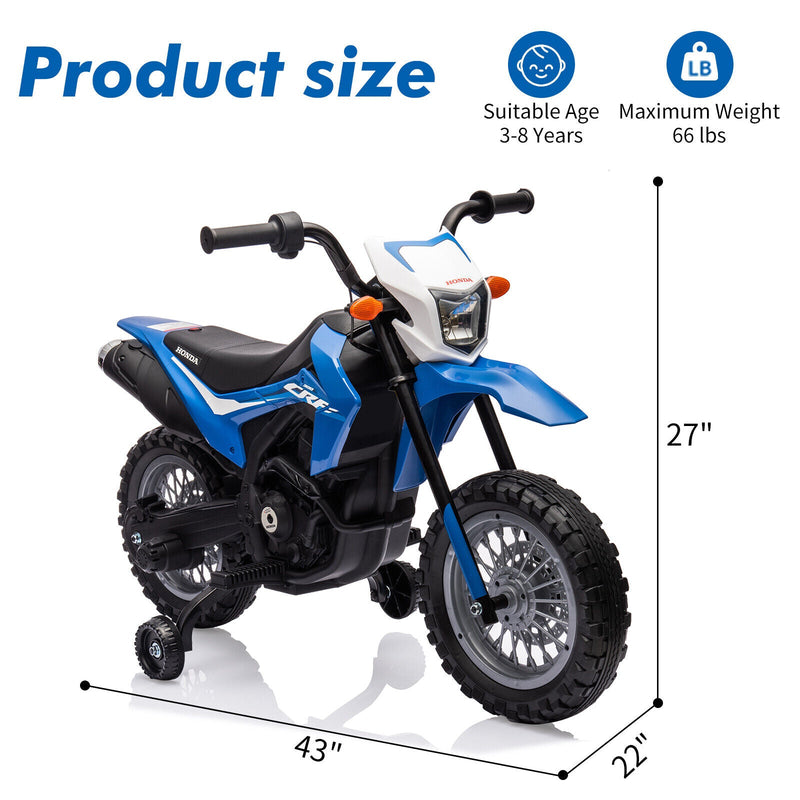 Electric Kids Ride-on Motorcycle with Training Wheel, Headlight, and Sound Effects