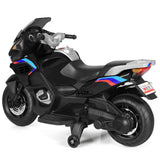 Electric Kids Ride On Motorcycle with Training Wheels - Black (12V)