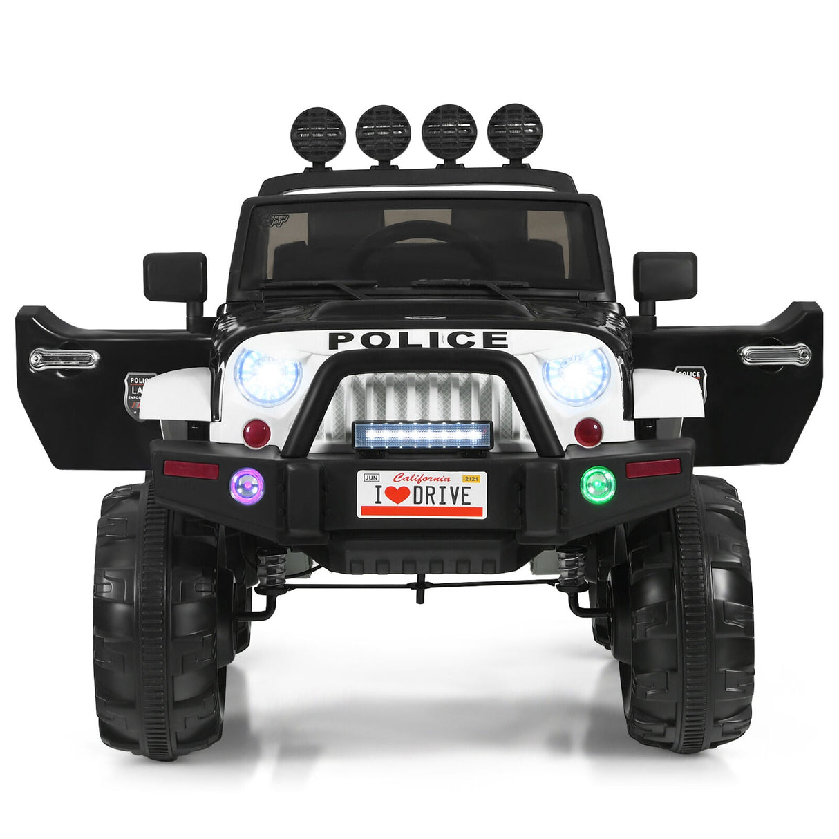 Electric Kids Ride On Police Car with MP3 and Remote Control - 12V