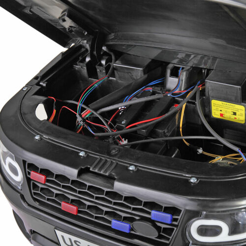 Electric Kids Ride On Police Car with Remote Control, Flashing Lights, and Horn - Black