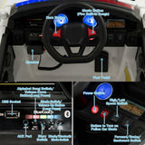 Electric Kids Ride-On Police Car with Remote Control, Music, and Headlights - MP3 Compatible