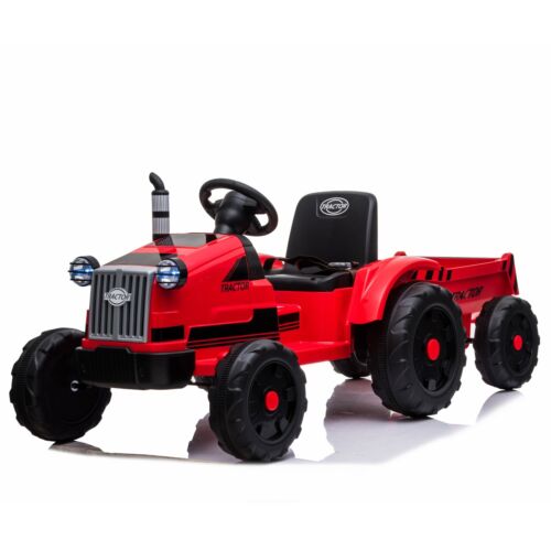 Electric Kids Ride-On Tractor with Trailer Toy - Perfect for Christmas Fun!