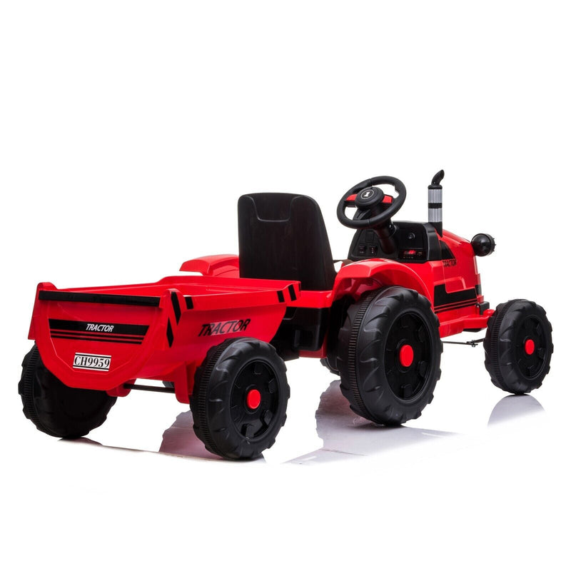 Electric Kids Ride-On Tractor with Trailer Toy - Perfect for Christmas Fun!