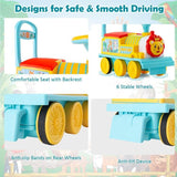 Electric Kids Ride On Train Set with Hidden Storage and 16-Piece Track