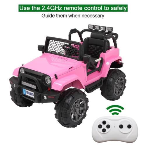 Electric Kids Ride On Truck Car Toy with MP3 Player and Remote Control - 3 Speeds, 12V, Pink