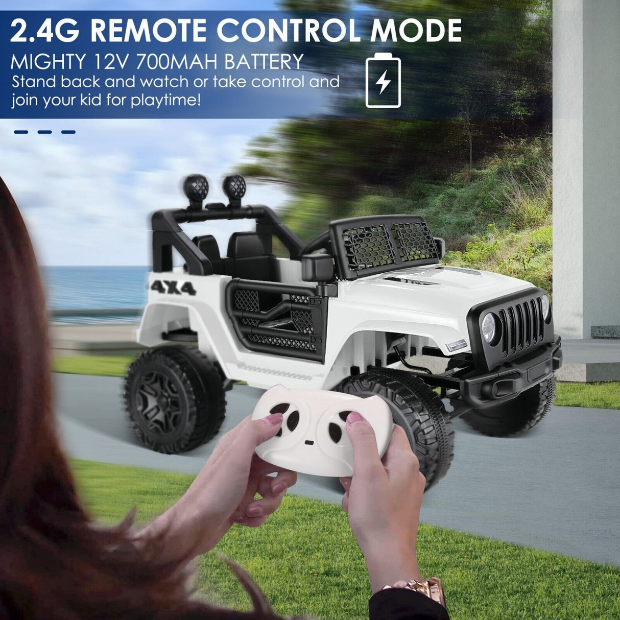 Electric Kids Ride On Truck with Remote Control and MP3 Player - 12V Battery Powered Toy Car