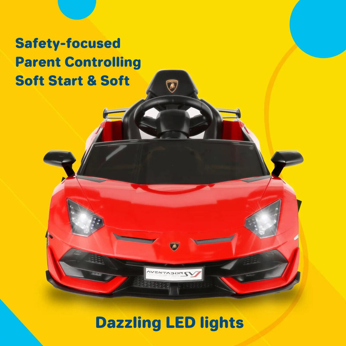 Electric Lamborghini Ride-On Car for Kids with Remote Control - 24/12V