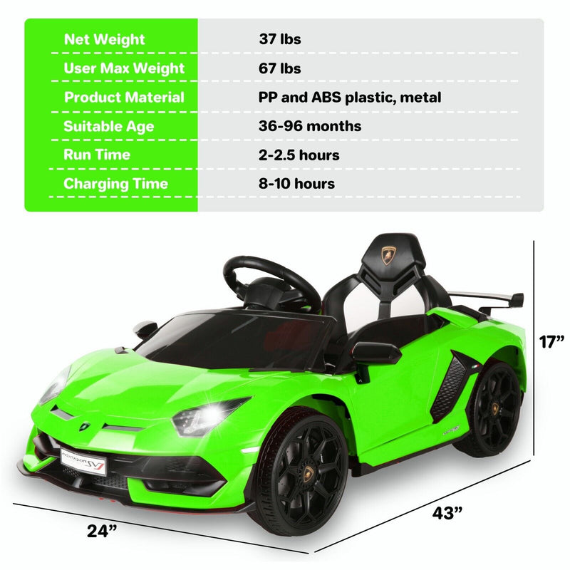 Remote Controlled Lamborghini Electric Car for Kids - 24/12V Ride On Toy Truck