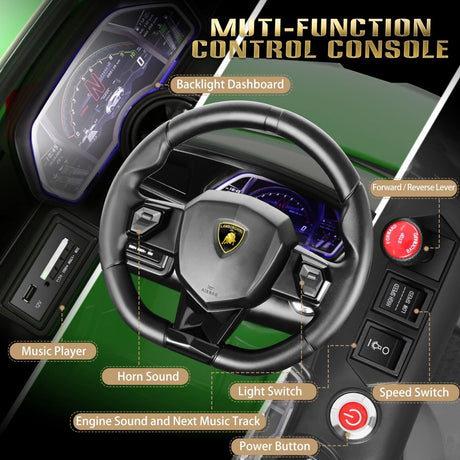 Electric Lamborghini Ride On Car for Kids with Remote Control and MP3 - Perfect Gift for Boys and Girls (12V)
